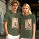 Olive t-shirt with firebender martial arts graphic print