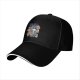 Black Baseball Cap With Ramen Raccoon Graphic Print