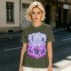 Olive T-shirt with Luffy Gear 5 Sun God Nika Anime Graphic Print
