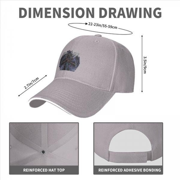 Black Baseball Cap With Dark Fantasy Warrior Sword Print