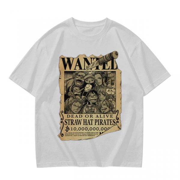 One Piece Straw Hat Pirates Wanted Poster Graphic T-Shirt