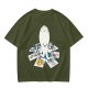 Olive T-Shirt With Cute Octopus Drawing Artwork Print