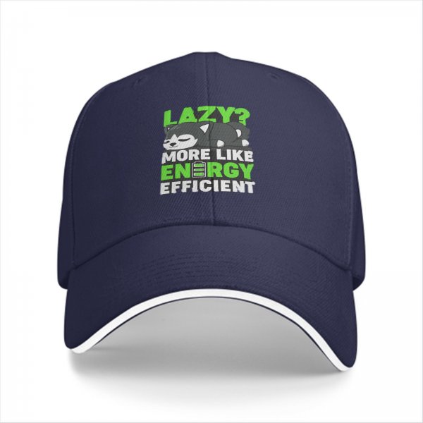 Lazy? More Like Energy Efficient Black Baseball Cap