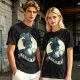 Olive Witch Graphic T-Shirt With Winged Monkey And Crystal Ball