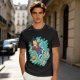Olive anime t-shirt with Luffy relaxing in water print