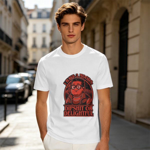 Olive Graphic T-Shirt With 'I Have 2 Moods: Dipshit Or Delightful' Print