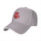 Black Baseball Cap With Red Anime Character Graphic Print
