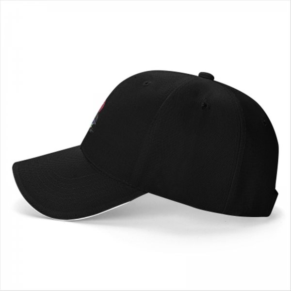 Black Baseball Cap With Playful Sushi Character Art Print
