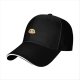 Black Baseball Cap With Cute Sad Cartoon Face Graphic