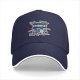 Black baseball cap with retro 90s media graphic print