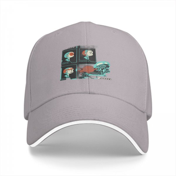 Black Baseball Cap With Sci-Fi Alien Facehugger Art Print