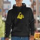Black Hoodie With Black Cat Peeking From Pile Of Lemons