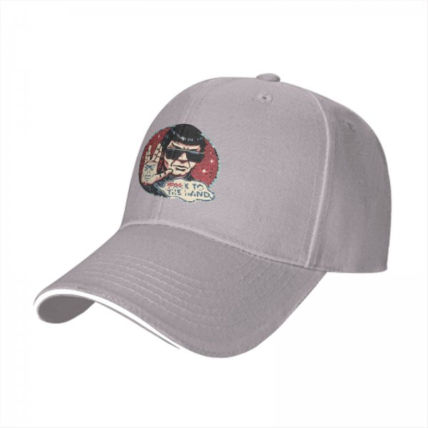 Black baseball cap with Spock graphic and 'Spock to the Wind' print
