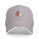 Black Baseball Cap With Cute White Cat Hugging Anatomical Heart Art