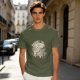Olive green graphic t-shirt with good friends donut and coffee print