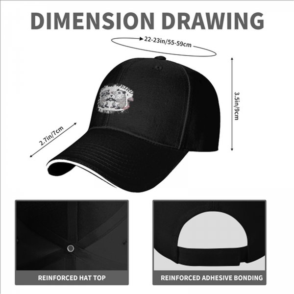 Black baseball cap with raccoon and opossum weird love graphic