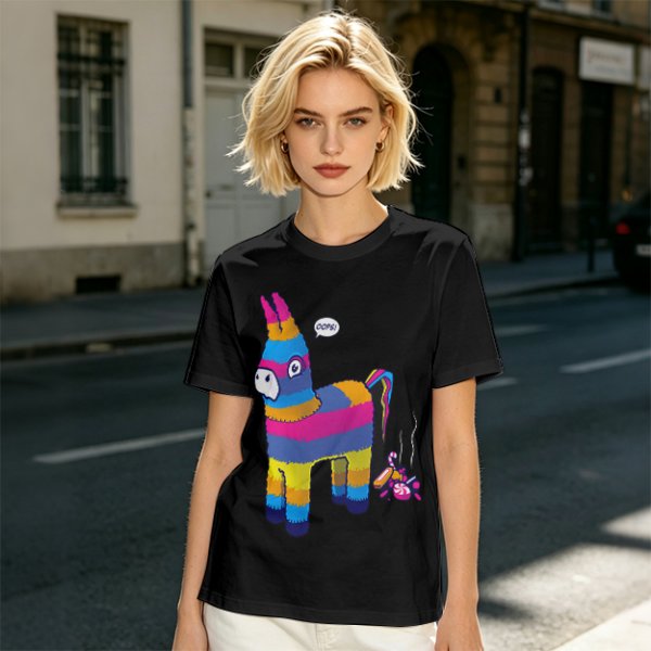 Oops Donkey Pinata Graphic Olive Green T-Shirt