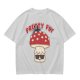 Olive green graphic t-shirt with 'Pretty Fly' and cool mushroom print