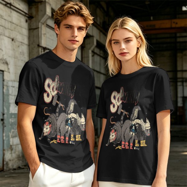 Olive Green T-Shirt With Superhero Animal Squad Graphic Print