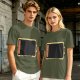 Olive Green T-Shirt With Distressed Retro TV Graphic Print