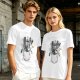 Olive graphic t-shirt with Trash Club raccoon and panda in trash can print