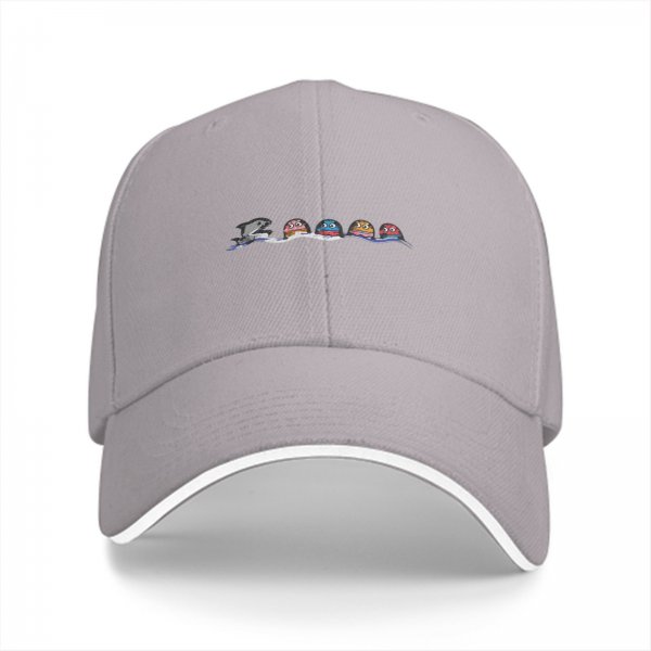 Black baseball cap with cute sea creature graphic design