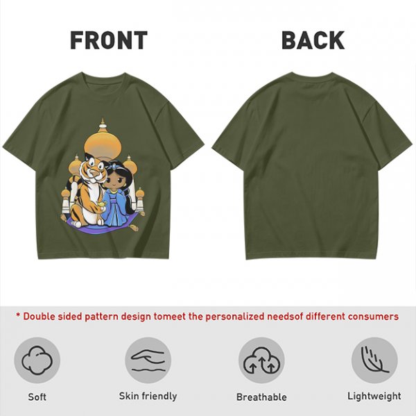 Disney Aladdin Princess Jasmine and Rajah Tiger Graphic T-Shirt