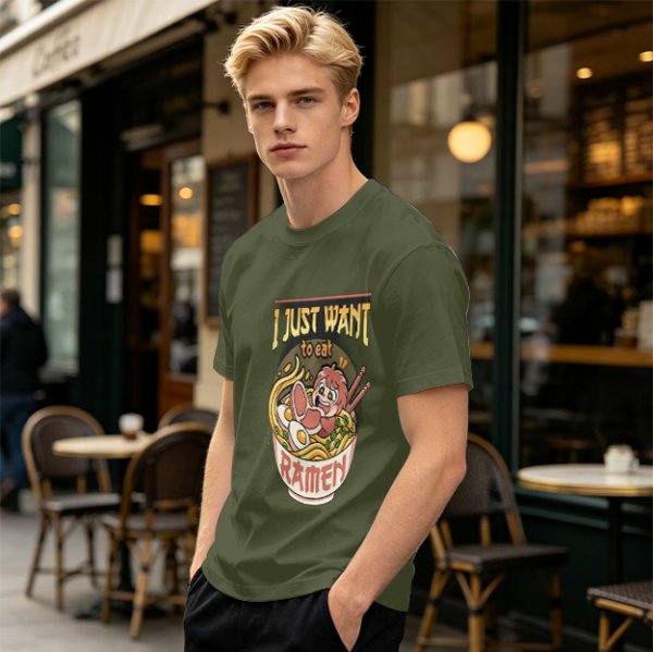 I Just Want To Eat Ramen Cute Anime Character T-Shirt