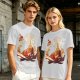 Anime Fire Bender Silhouette Graphic T-Shirt