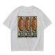 Olive Green T-Shirt With Three Panel Cartoon Monkey Head Print