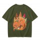 Sleeping Dinosaur Surrounded by Food Slices Graphic T-Shirt