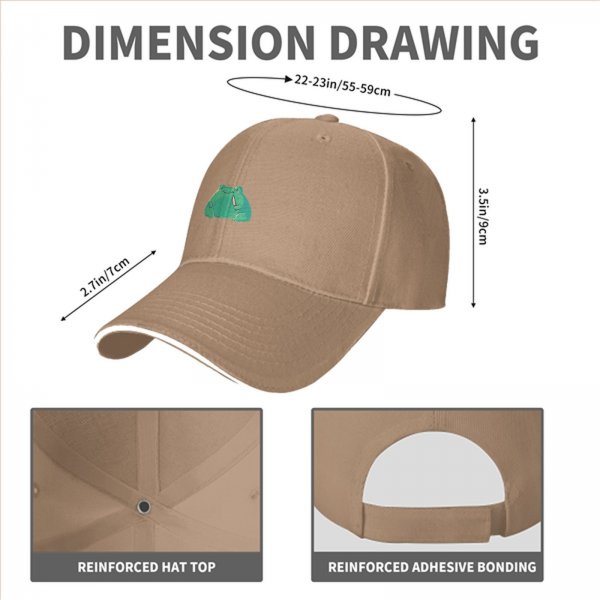 Black Baseball Cap With Cute Green Frog Graphic