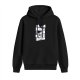 Black hoodie with manga panel character print