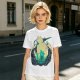 Anime Silhouette Graphic Olive Green Short Sleeve T-Shirt