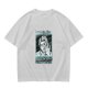 Olive Graphic T-Shirt With Twisted Love Curse Quote And Anime Art
