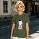 Olive T-shirt with Disobey Cat Grooming Graphic Print