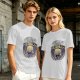 Olive Green T-Shirt with UFO Abducting Cow Graphic