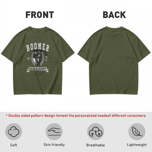 Olive Graphic T-Shirt With Boomer Tech Academy Print