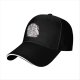 Black Baseball Cap With Raccoon Eating Graphic Print