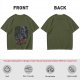 Olive T-Shirt With Dark Fantasy Villain And Hero Group Print