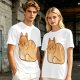 Olive Green T-Shirt With Cute Orange Tabby Cat Graphic