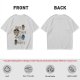 Olive green graphic tee with coffee cup illustrations and playful coffee text