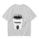 Olive Green T-Shirt With Coffee Mug Graphic Print
