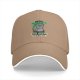 Black baseball cap with a sassy cat graphic and 'I want to behave but there's too many options' text