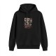 Black hoodie with skull watching movie graphic design