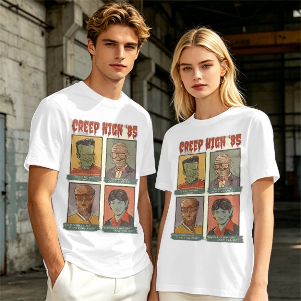 Creep High '85 Monster Characters Graphic T-Shirt