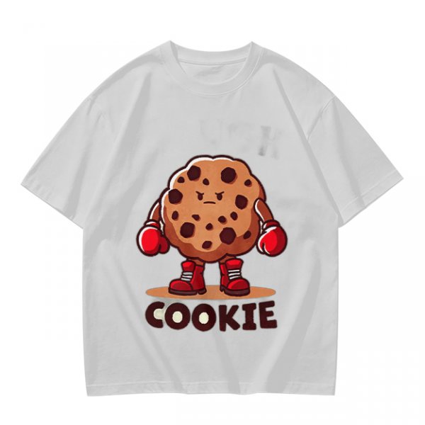 Olive T-Shirt With Angry Boxing Chocolate Chip Cookie Graphic