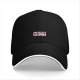 Black Baseball Cap with Red and Grey Japanese Script Embroidery