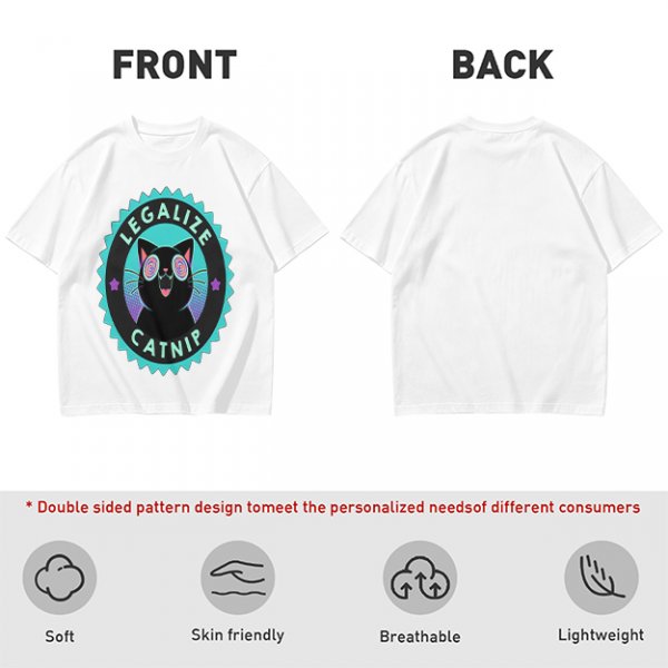 Olive T-Shirt with 'Legalize Catnip' Hypnotic Black Cat Graphic
