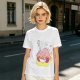 Olive T-shirt Featuring Kirby Eating Ramen on a Warp Star
